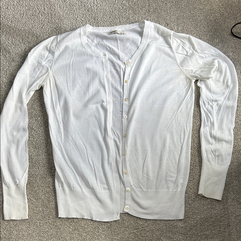 Old Navy Women's White Cardigan Sweater